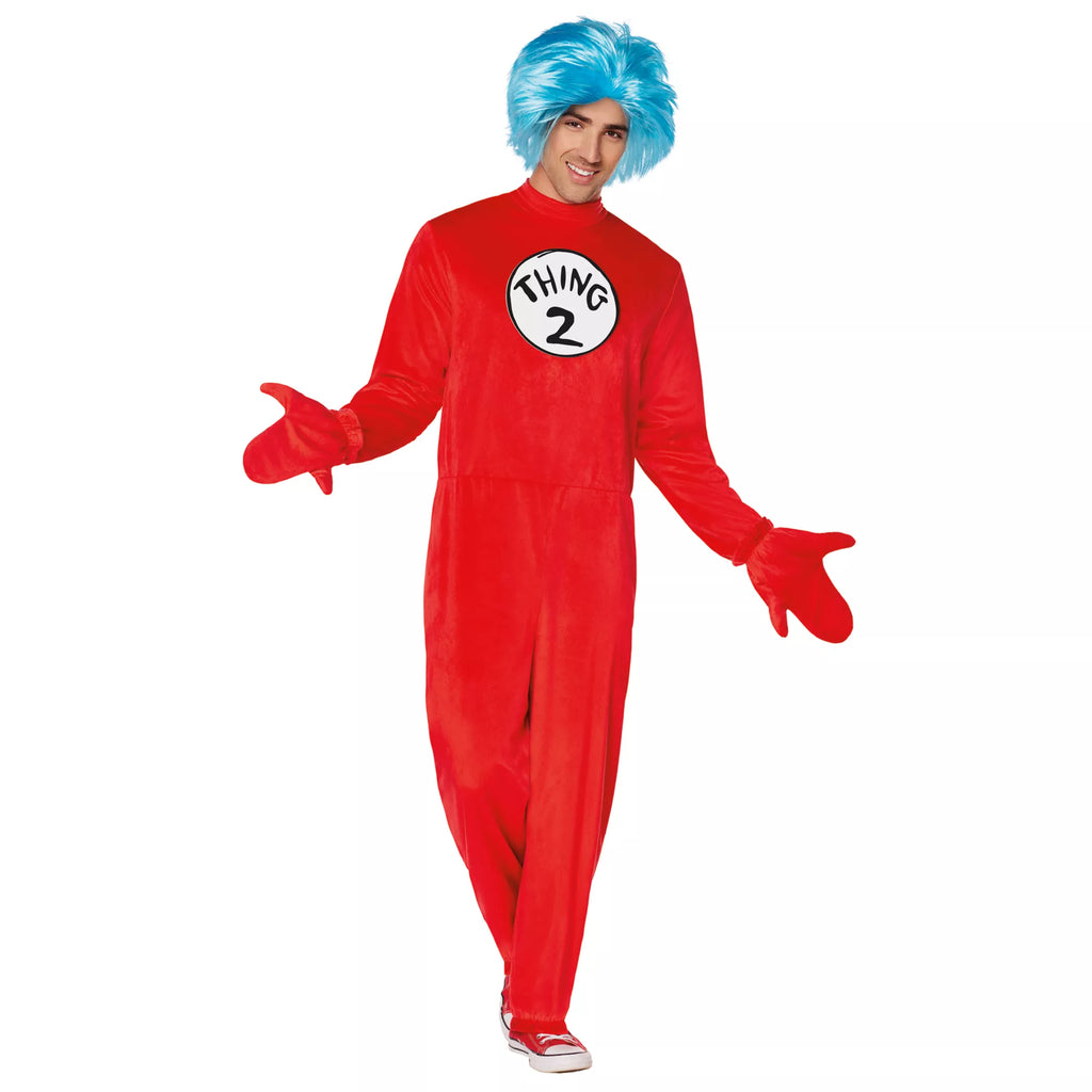 Adult Thing 1 and 2 One Piece Costume - Dr. Seuss