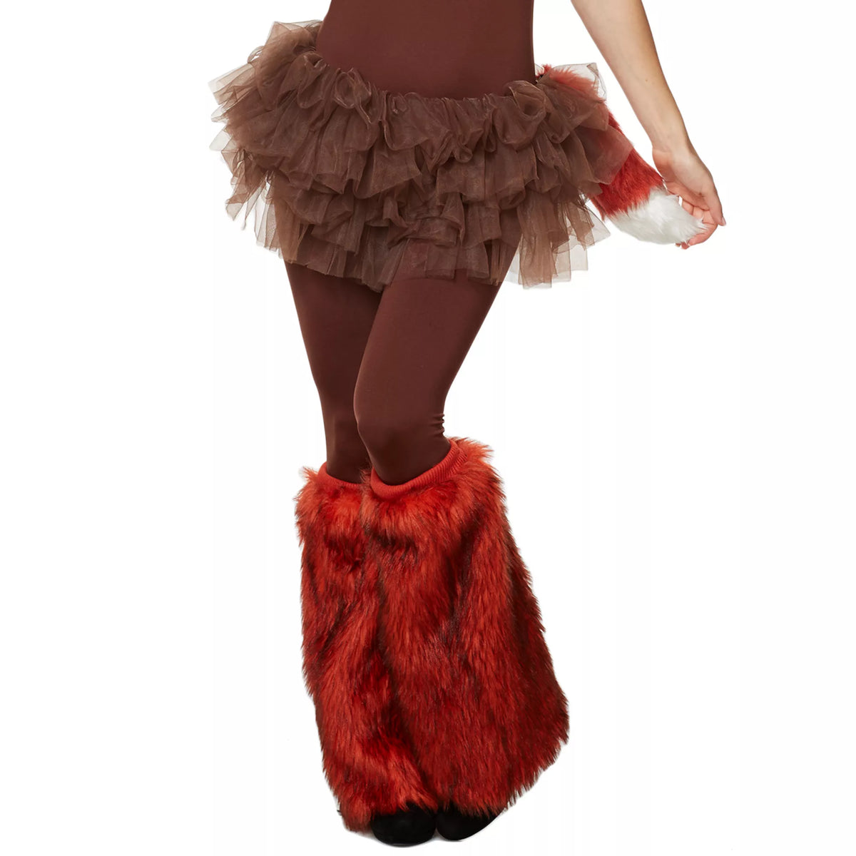 Orange Faux Fur Leg Warmers