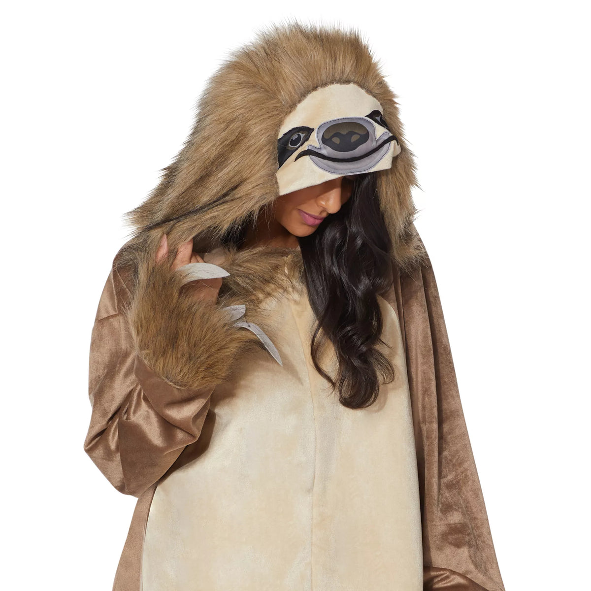 Adult Faux Fur Sloth Jumpsuit