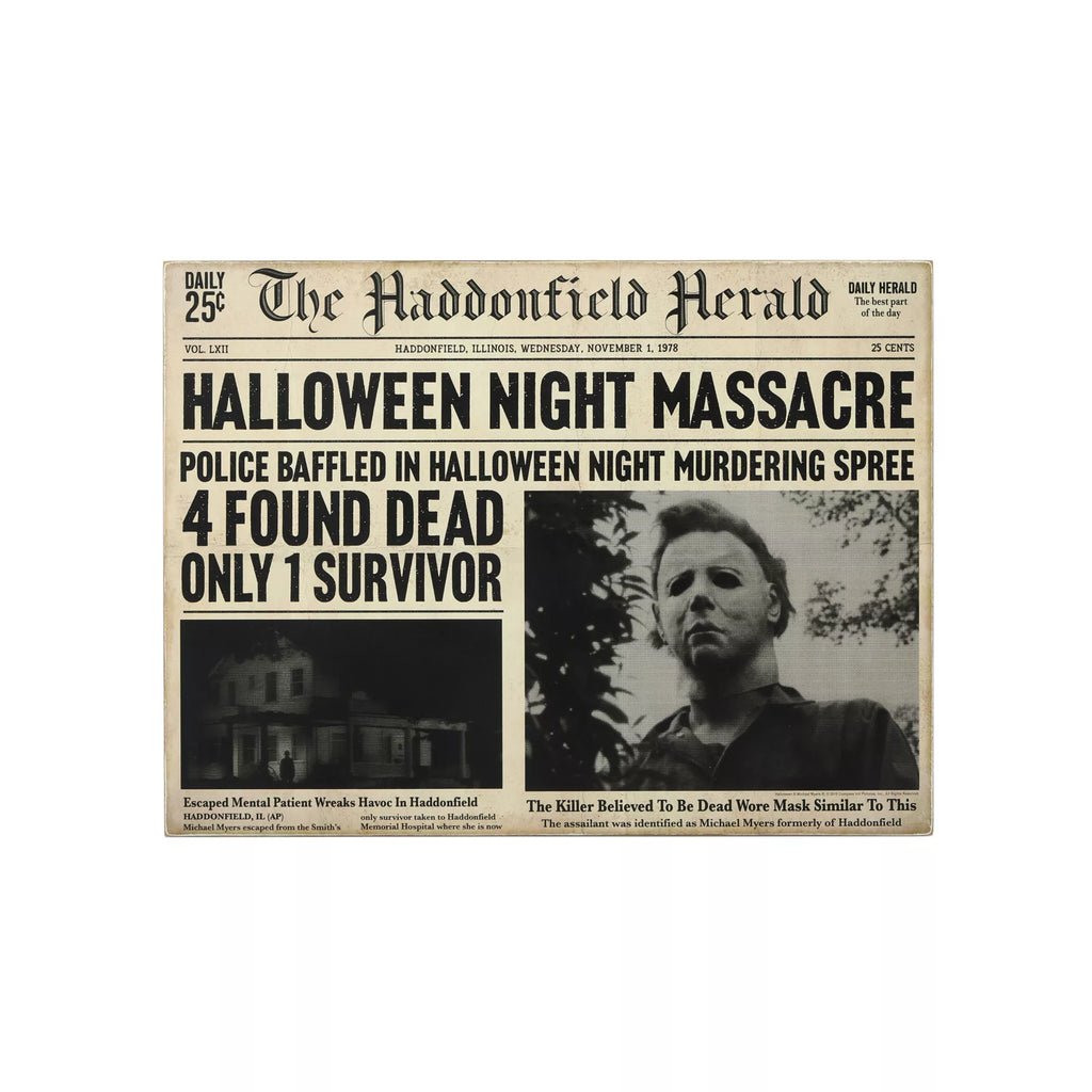 Michael Myers Haddonfield Herald Sign - Halloween