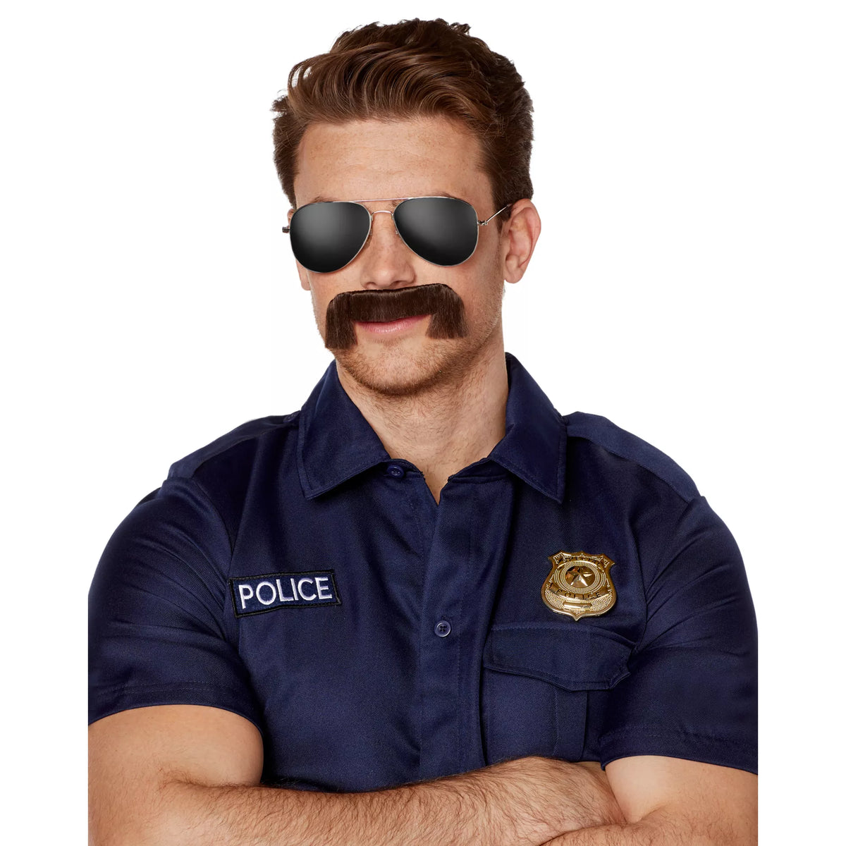 Brown Cop Mustache