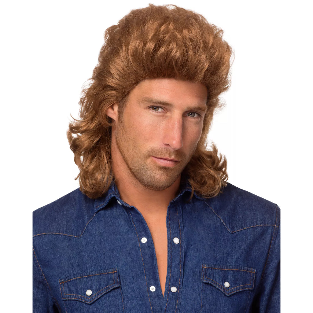 '80s Brown Mid-Length Curls Wig