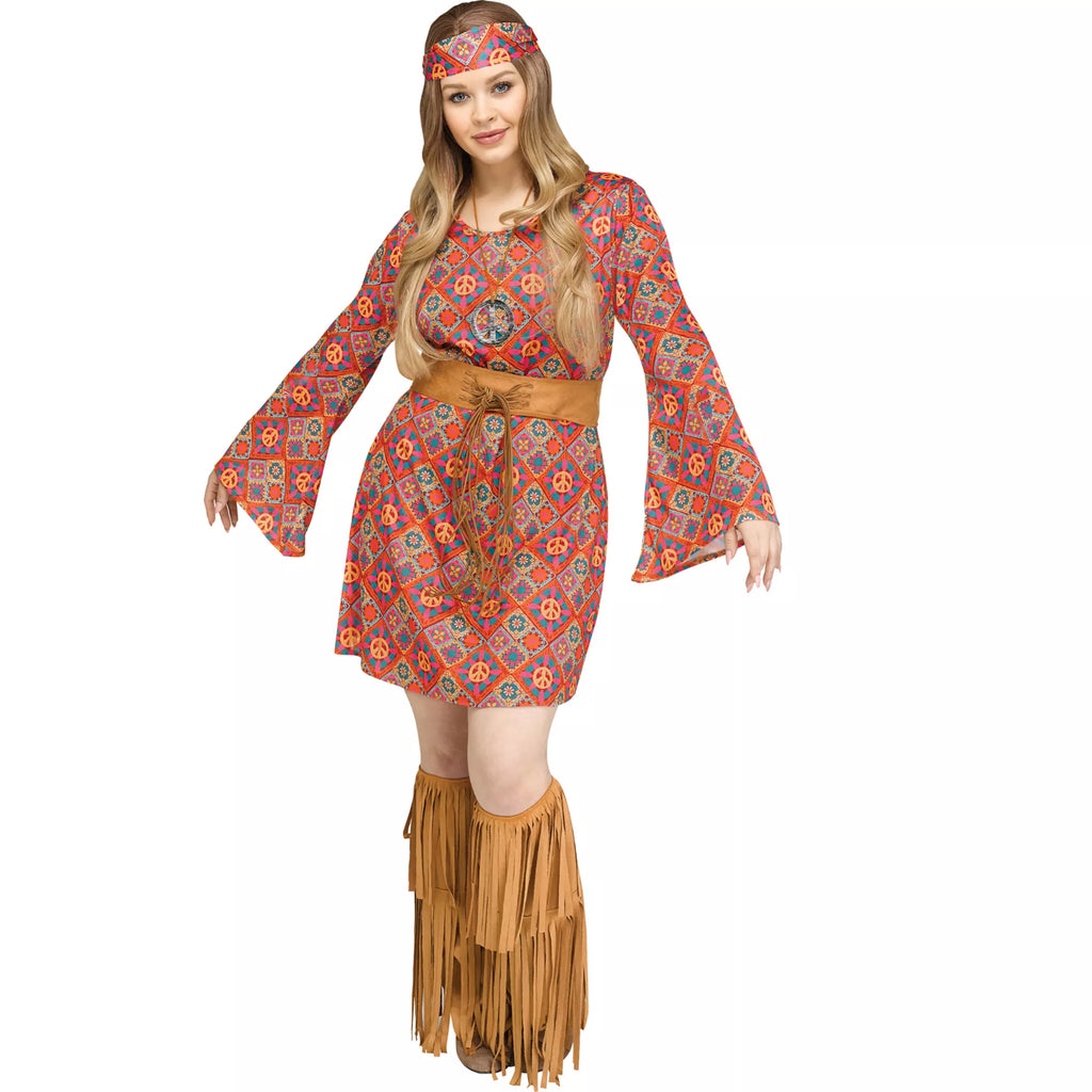 Adult Free Spirit Hippie Plus Size Costume