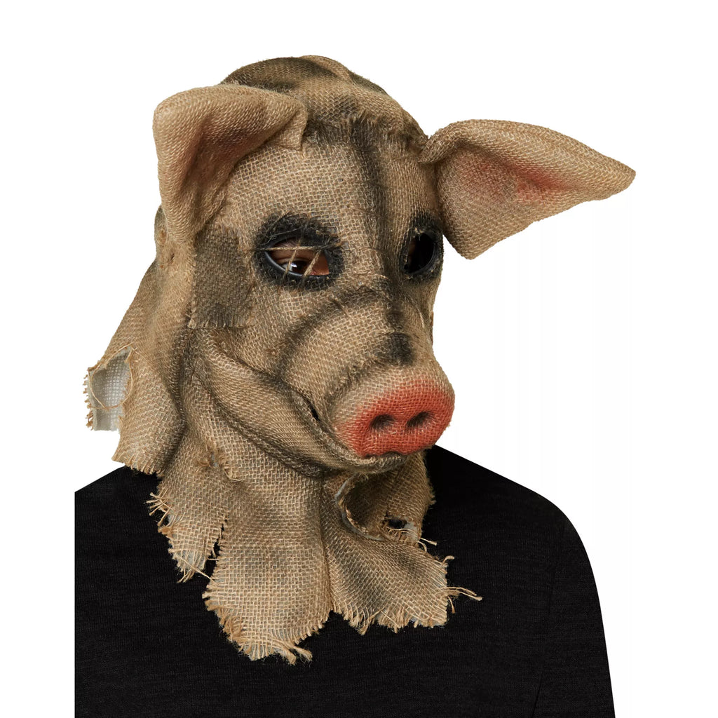 Moving Mouth Pig Scarecrow Full Mask