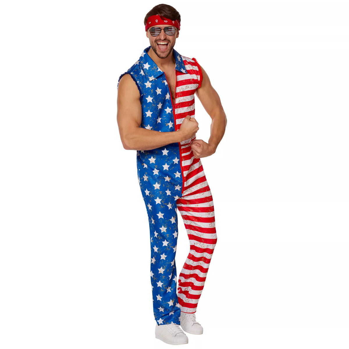 Adult Stars and Stripes Jumpsuit Costume