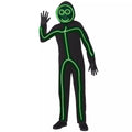 Kids Light-Up EL Wire Green Stick Figure Costume