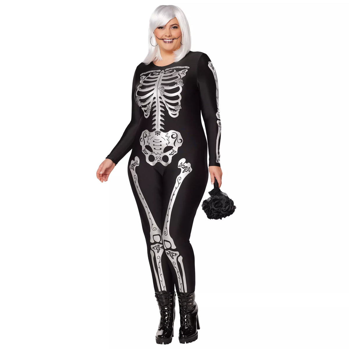 Adult Skeleton Plus Size Catsuit
