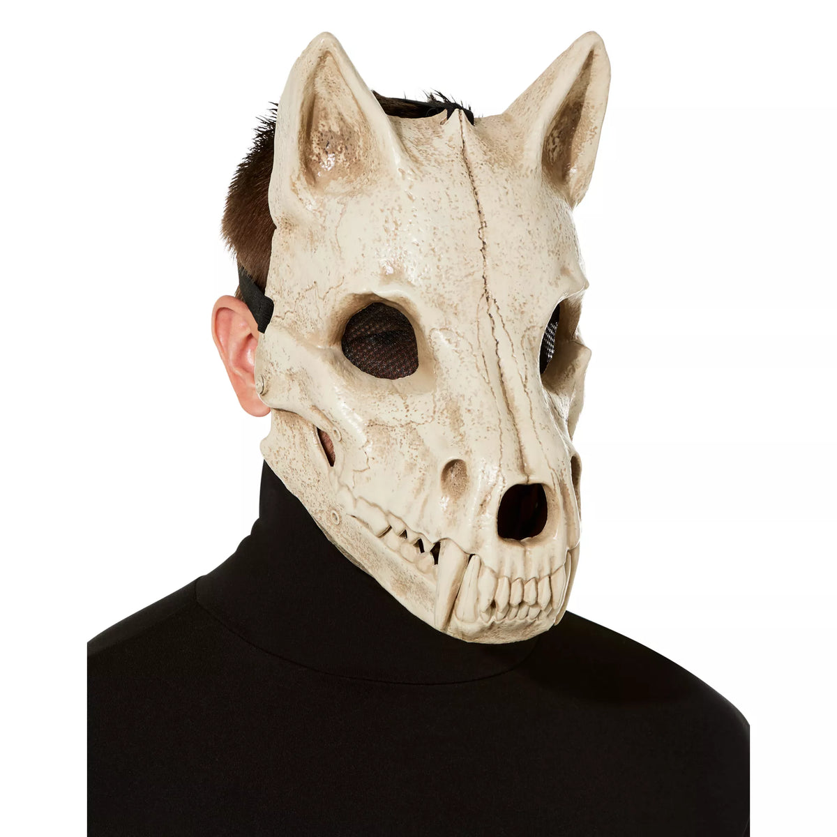 Skeletal Wolf Half Mask