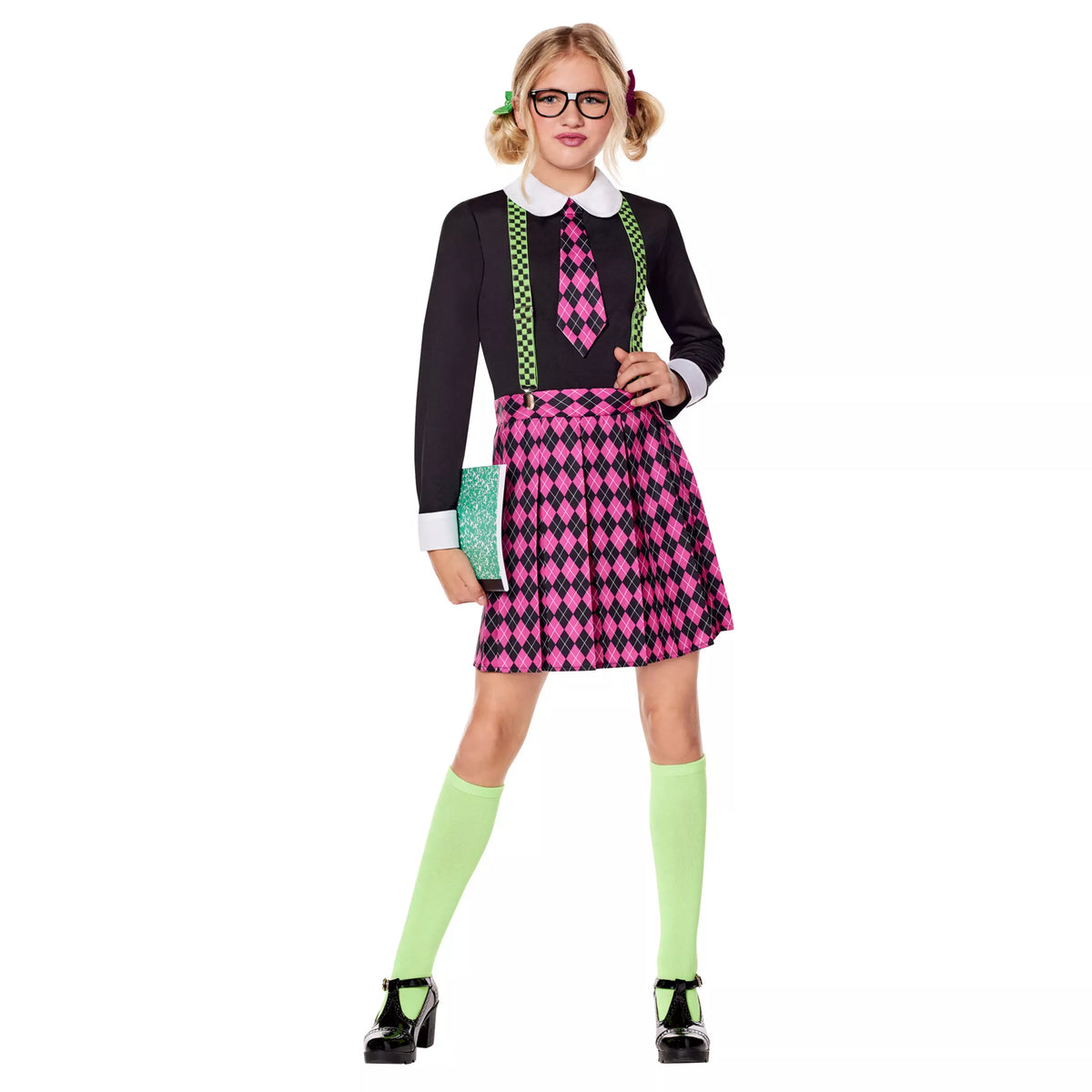 Kids Neon Misfit Nerd Costume