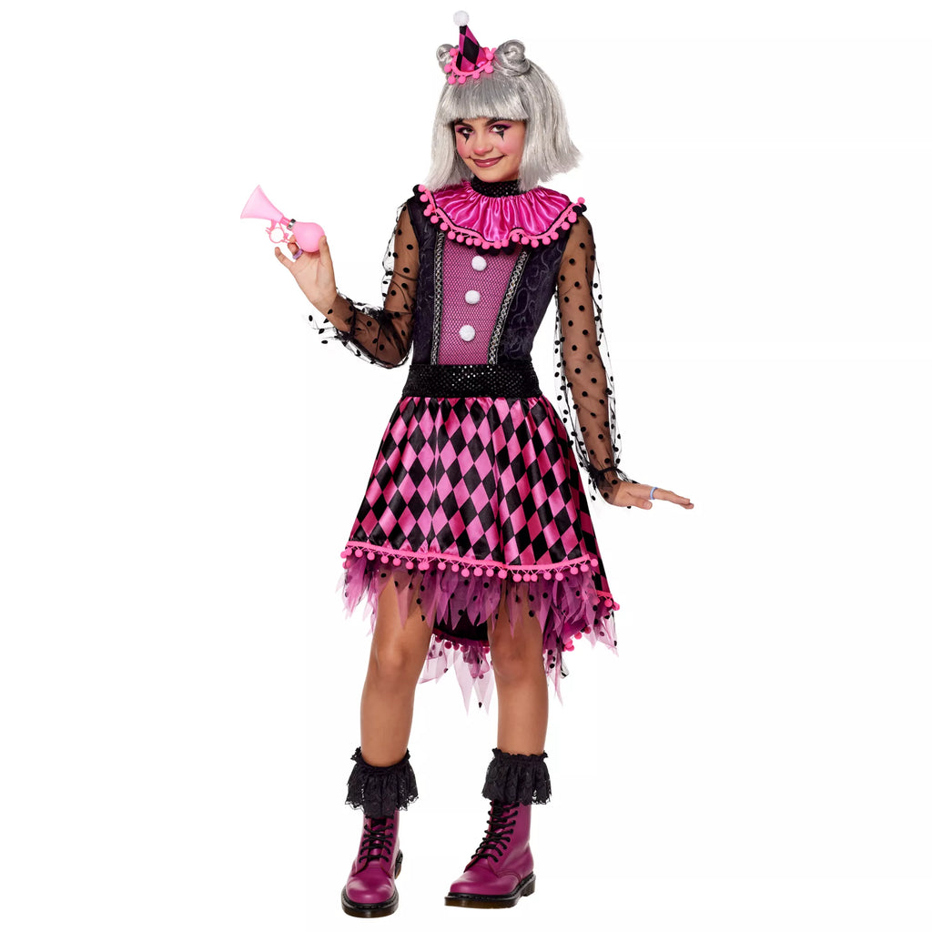 Kids Neon Clown Costume Deluxe