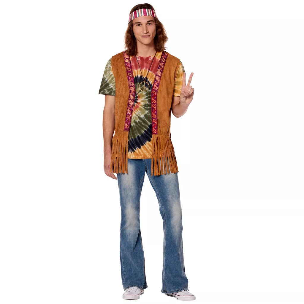 Adult Peace Hippie Fringe Vest