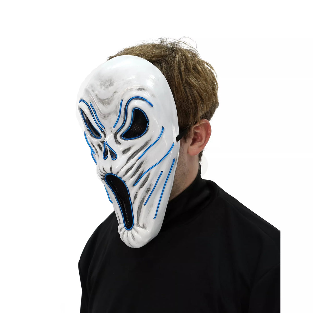 Light-Up EL Wire Phantom Half Mask