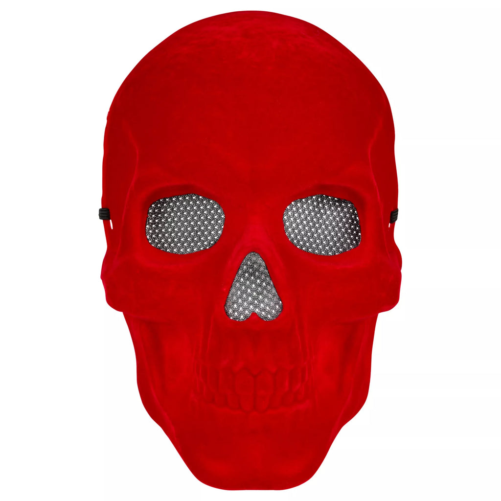 Red Velvet Skull Half Mask