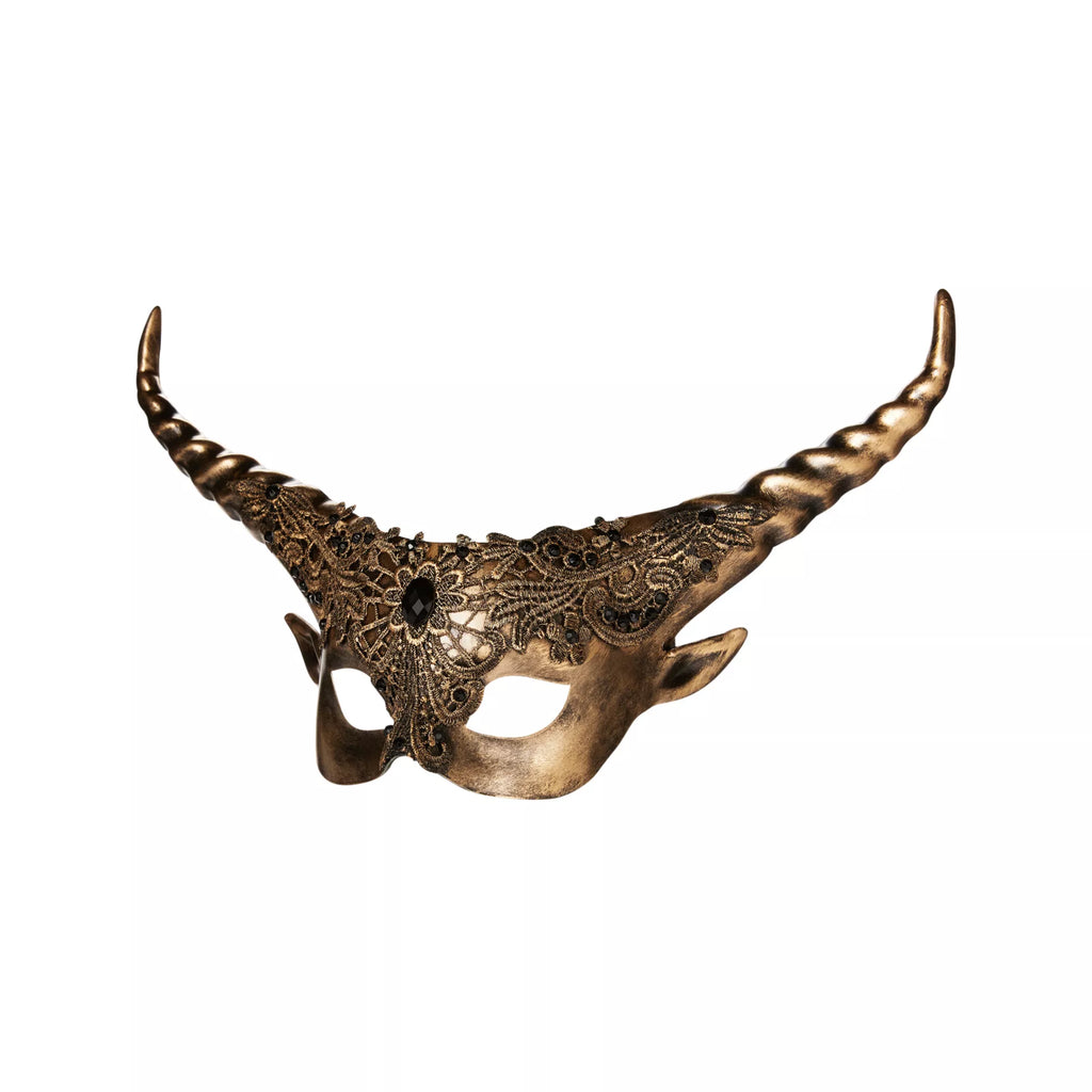 Gold Horned Masquerade Eye Mask