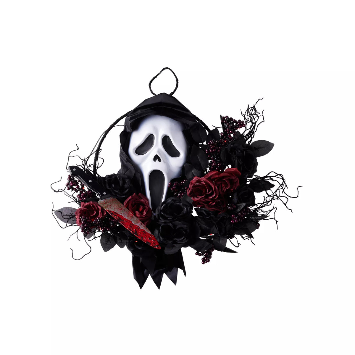 Light-Up Ghost Face Slasher Wreath