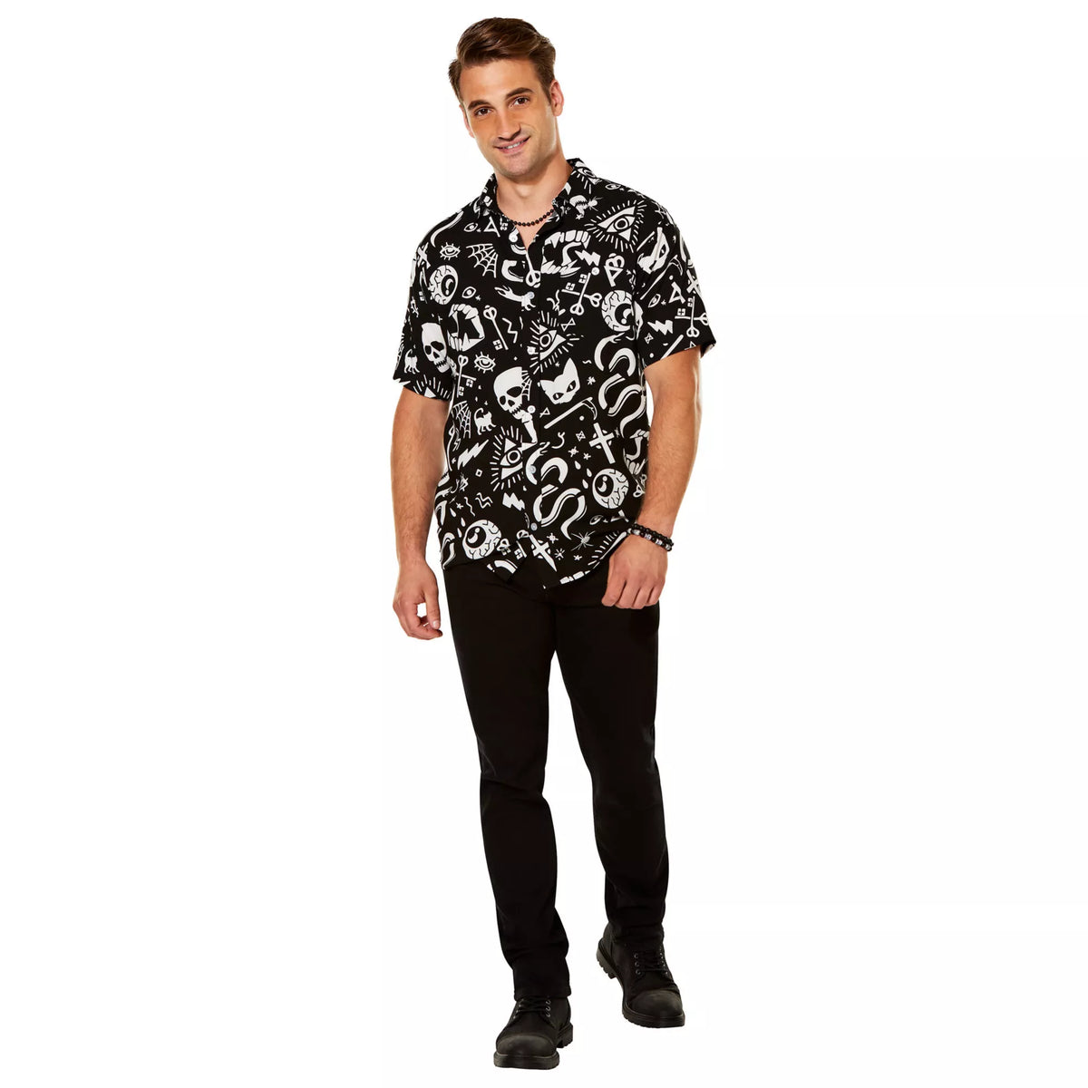 Adult Mystical Icons Button Up Shirt