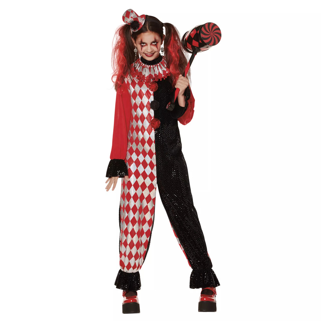 Kids Red and Black Clown Costume