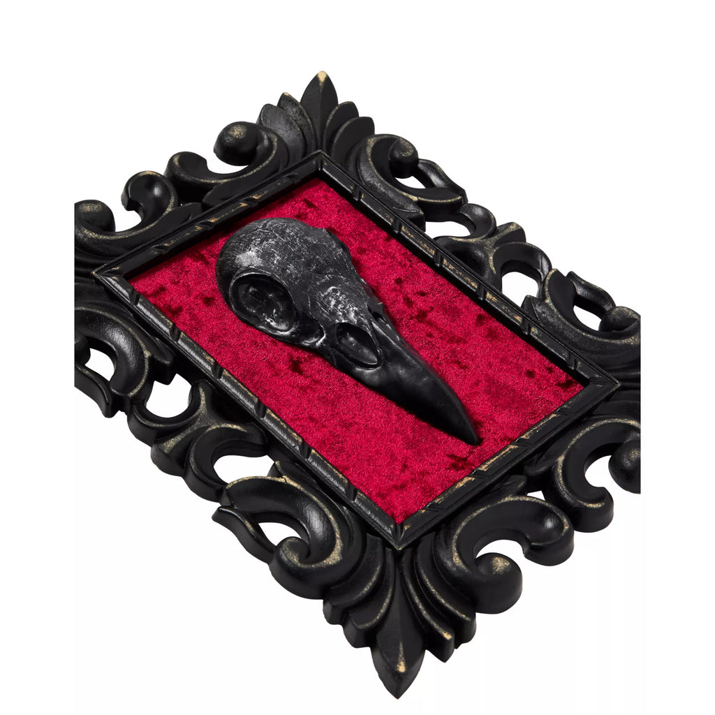 Gothic Noir Velvet Raven Skull Sign