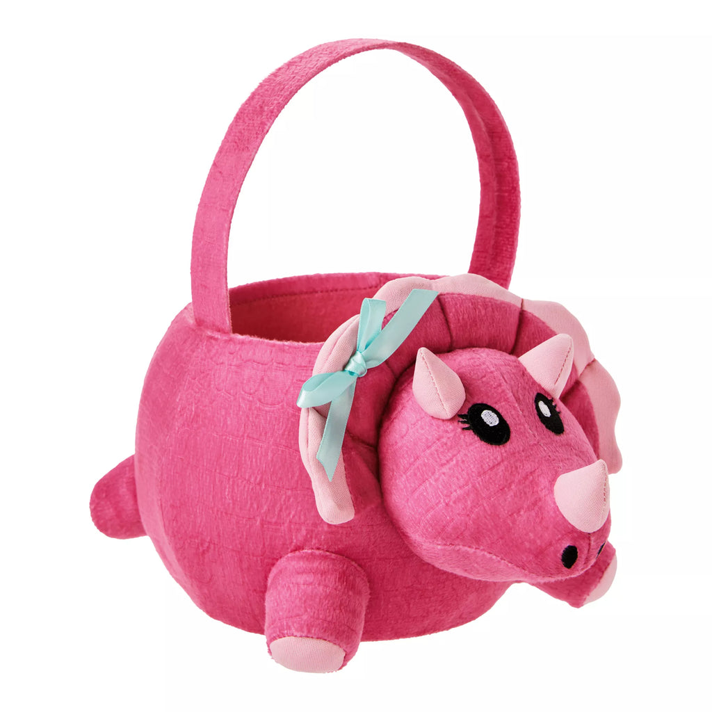 Pink Triceratops Plush Treat Bucket