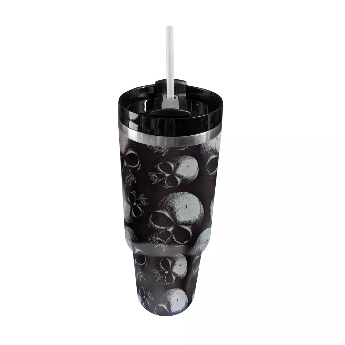 Skull Portable Travel Tumbler with Straw - 40 oz.