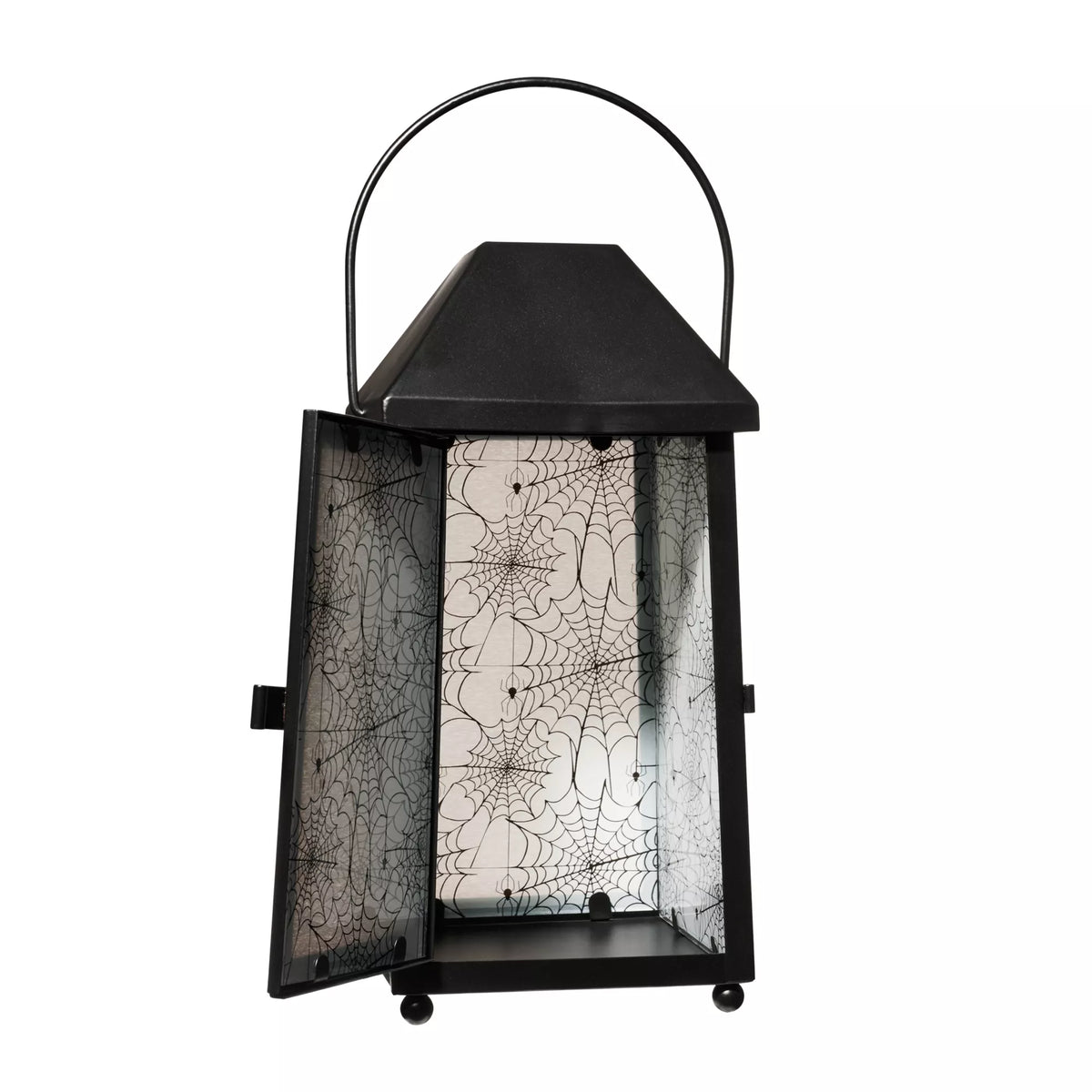 White Glass Spider Web Lantern