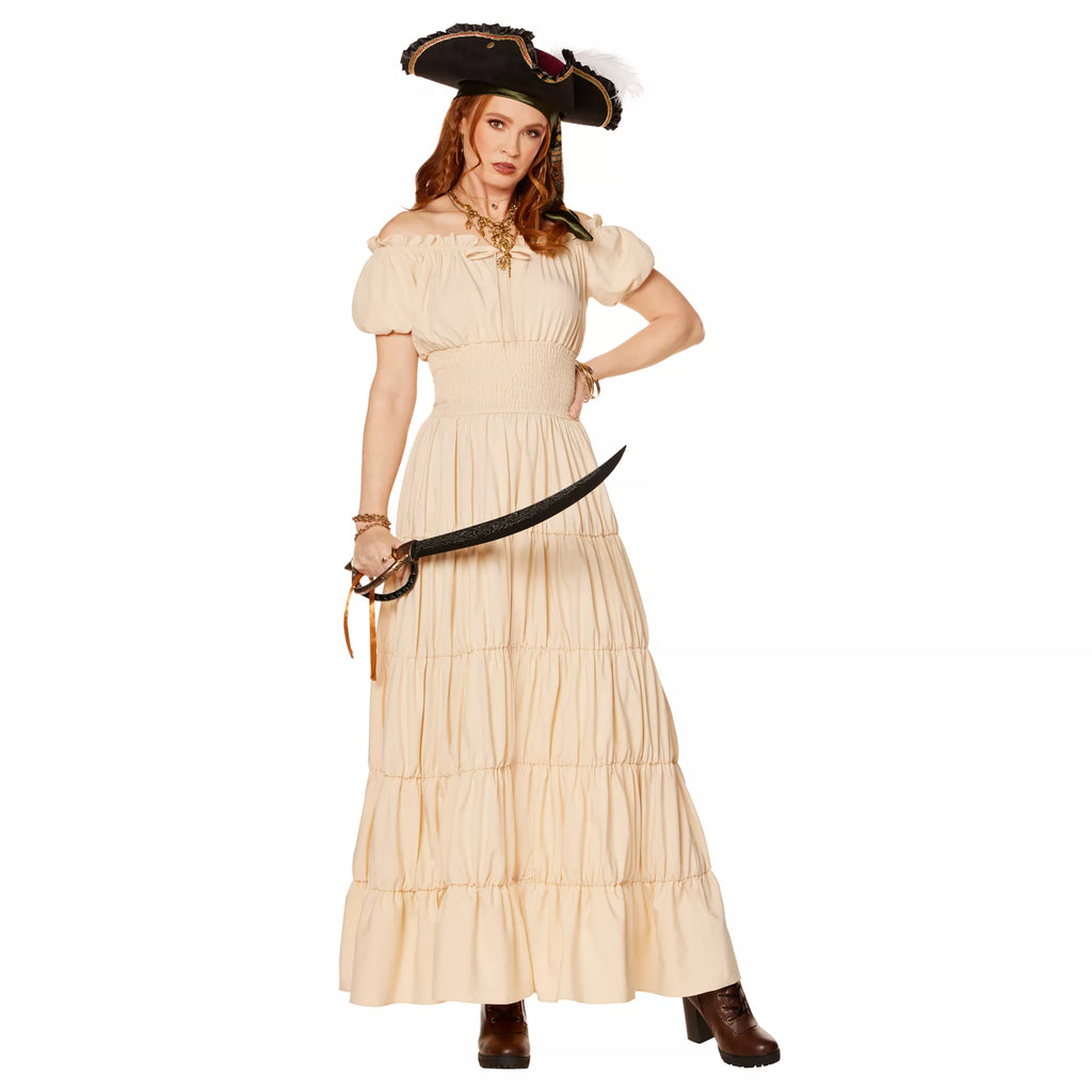 Adult Beige Peasant Dress