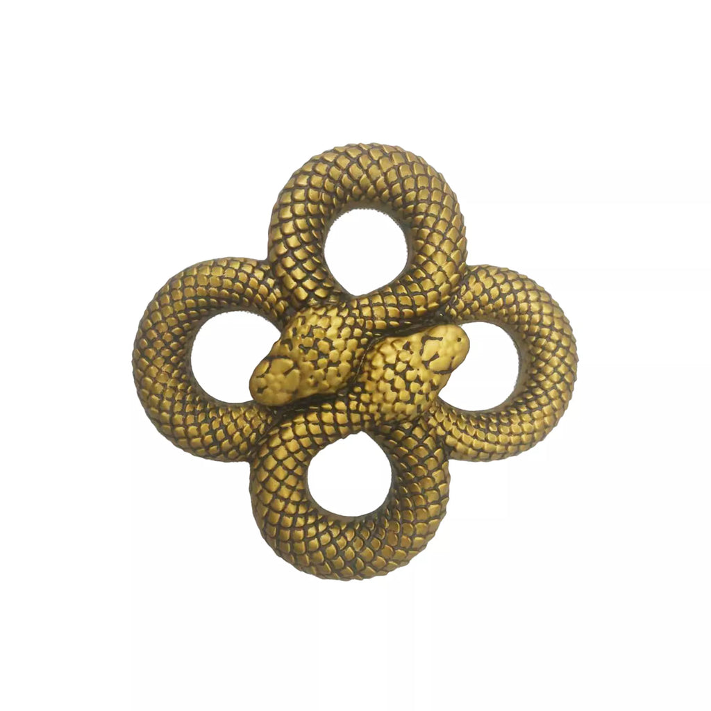 Medusa Curled Golden Snake Sign