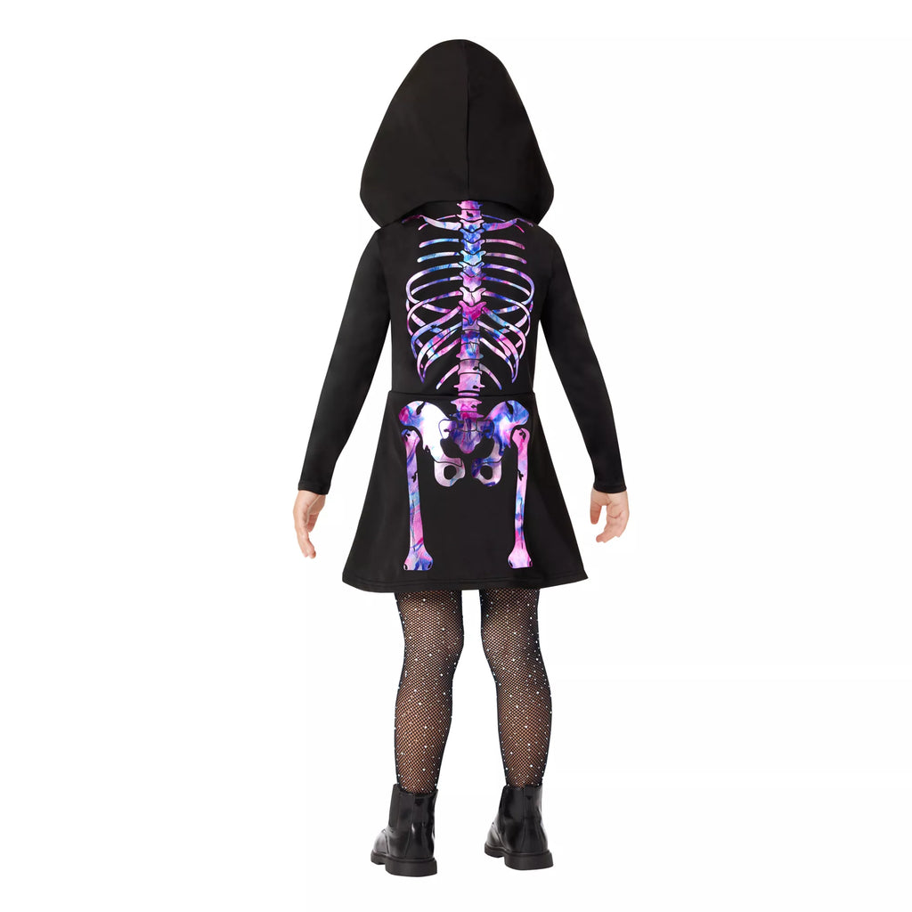 Toddler Pastel Skeleton Hooded Dress Costume