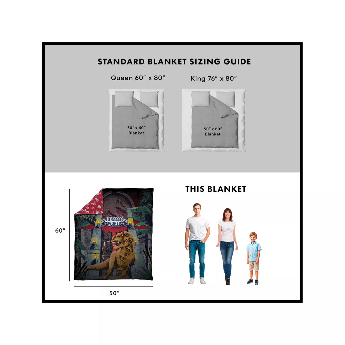 Jurassic World Reversible Fleece Blanket