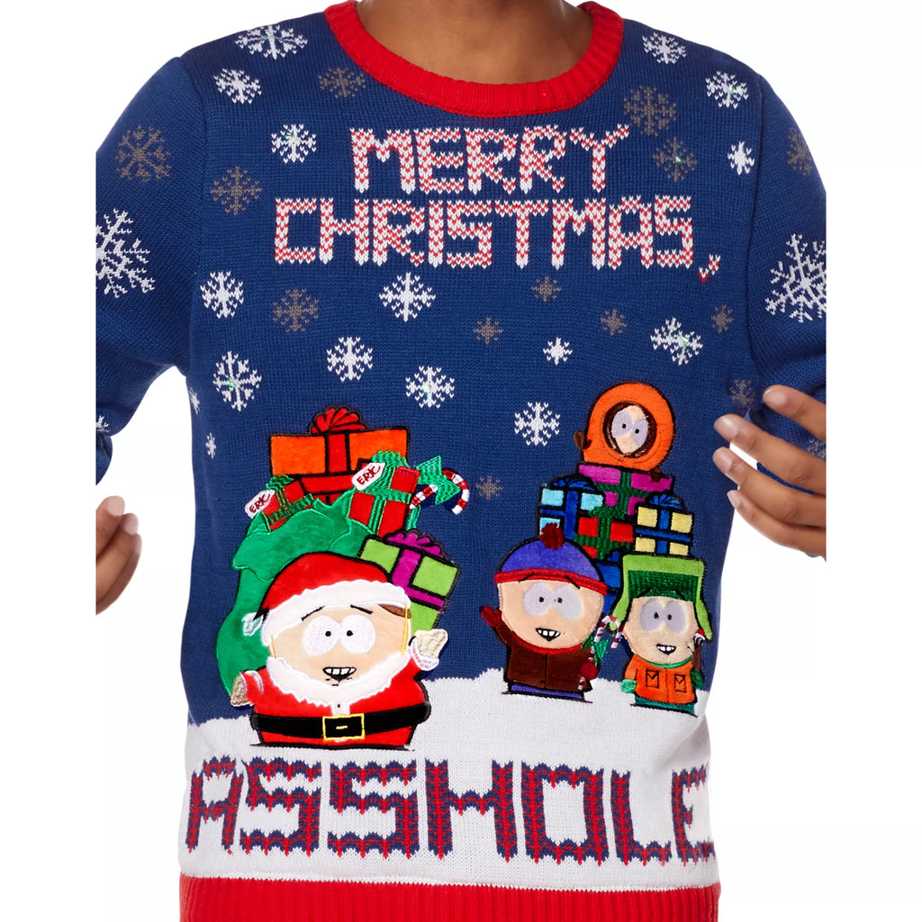 Light-Up Merry Christmas Asshole Christmas Sweater - South Park
