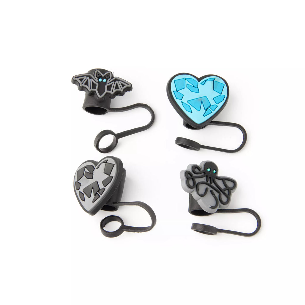 Multi-Pack Gothic Heart Straw Toppers - 4 Pack