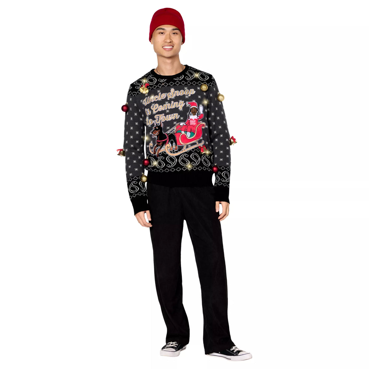 Light-Up Uncle Snoop Is Coming to Town Christmas Sweater