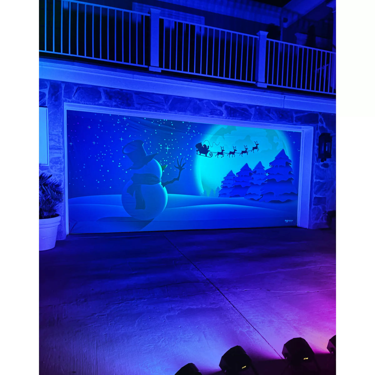 Snowman Garage Double Door Cover