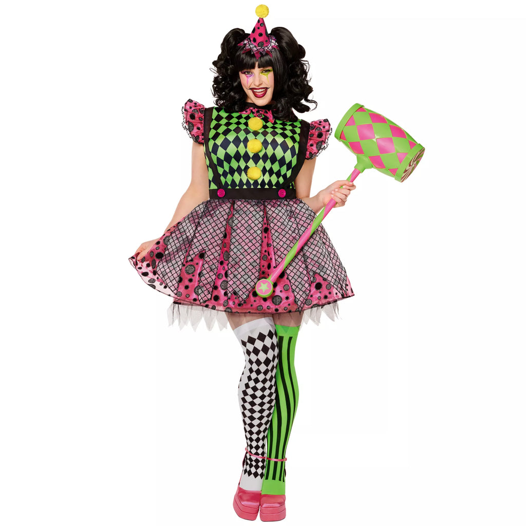 Adult Neon Clown Costume