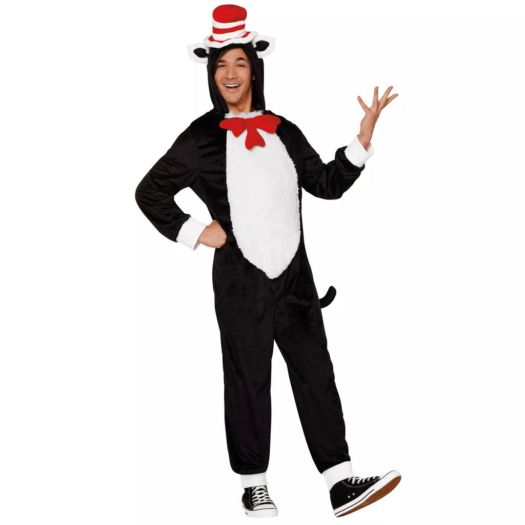 Adult The Cat in the Hat Jumpsuit Costume